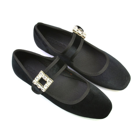 black bridal flats