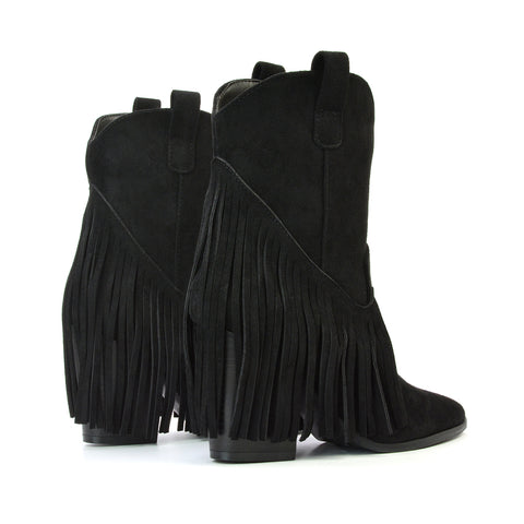 black block heeled boots
