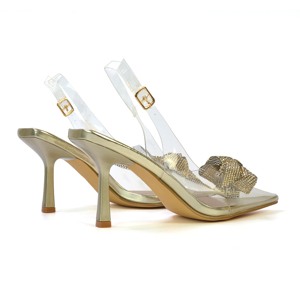 Mid heel perspex shoes hotsell