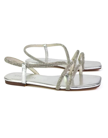 silver diamante sandals