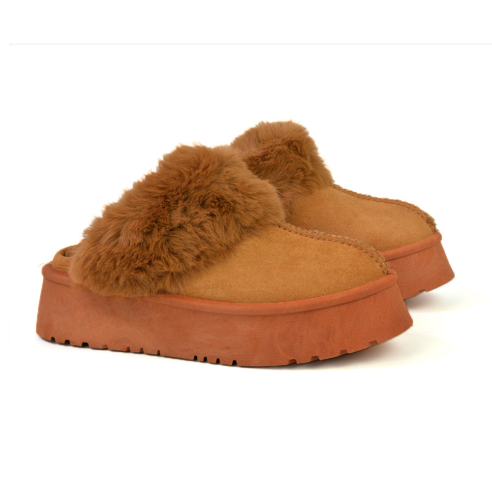 camel flat slippers