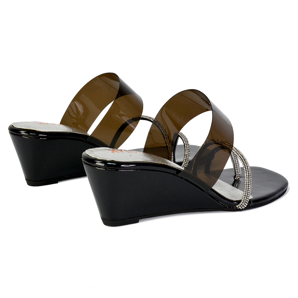 black diamante sandals