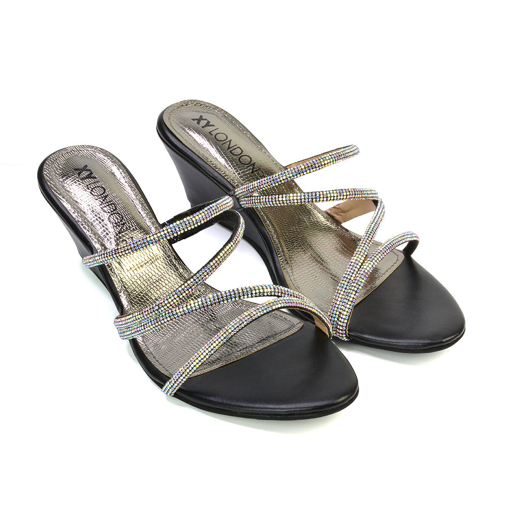 silver wedge sandals