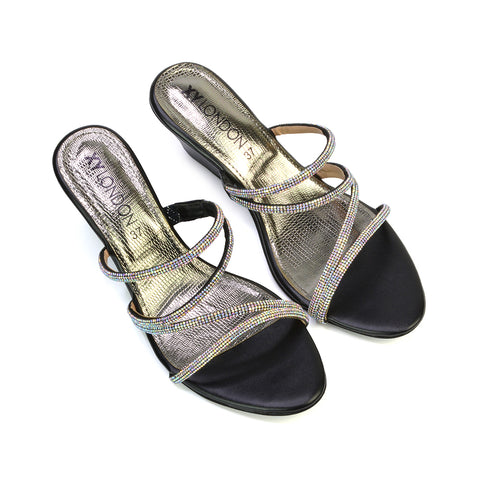 black diamante sandals