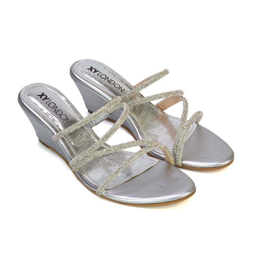 silver wedge sandals