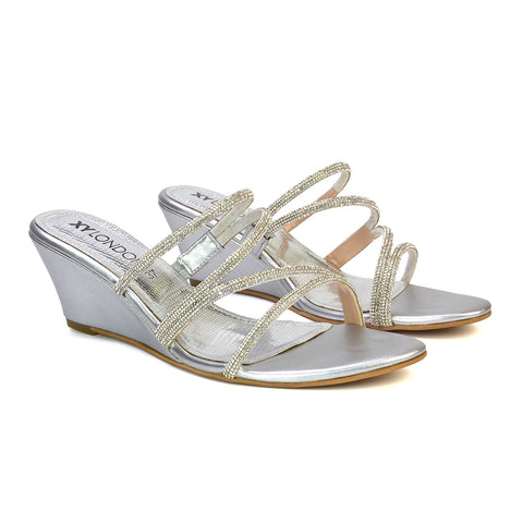 silver wedge heel sandals