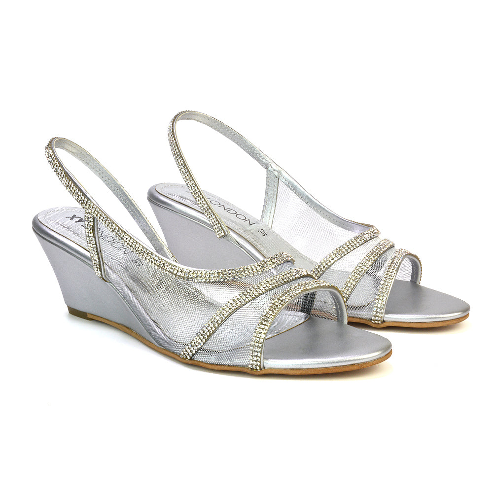 silver sandal wedge heels