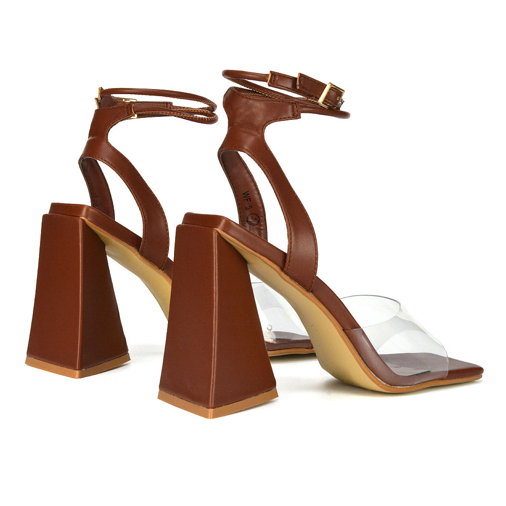 brown block heels