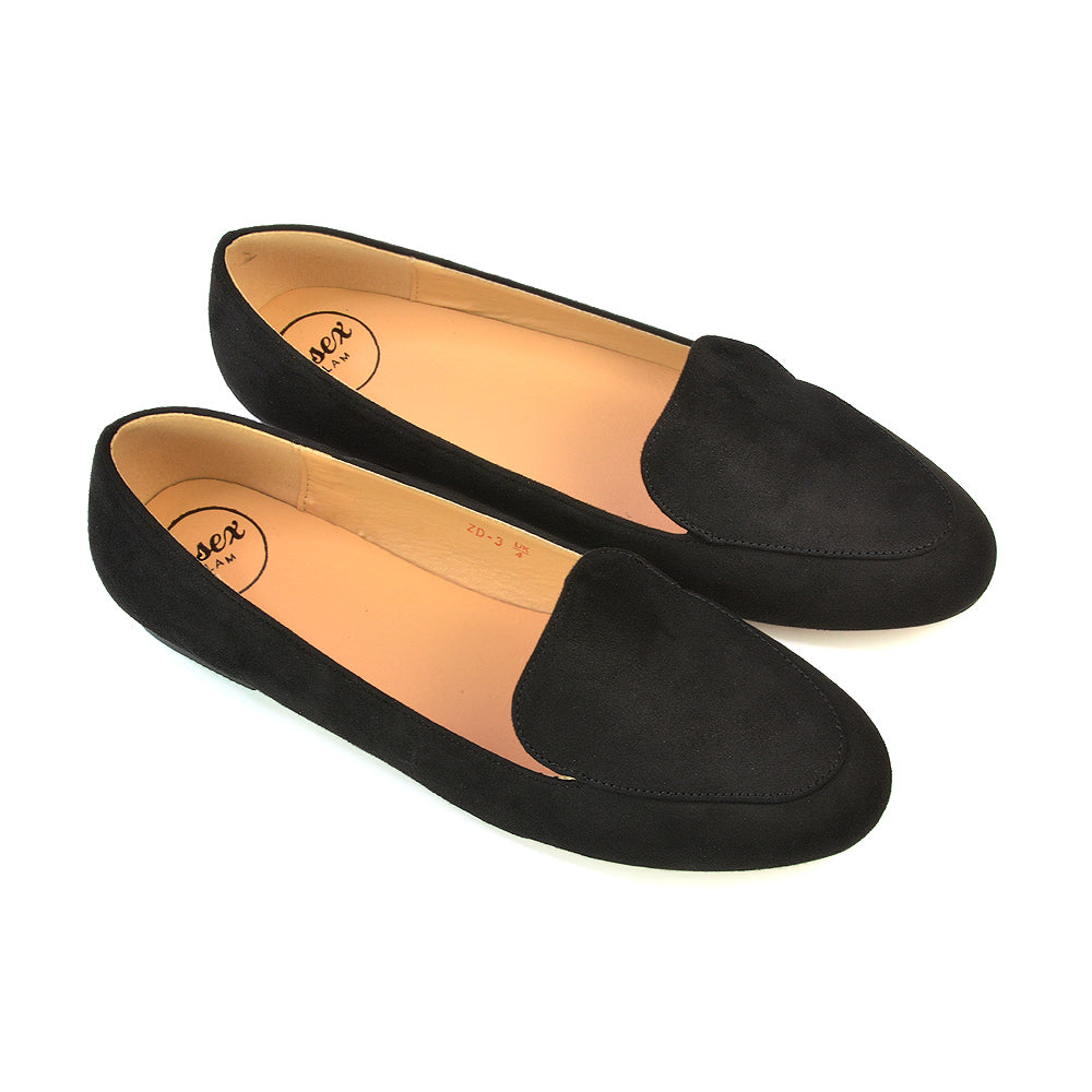 Quincy Slip On Low Heel Back to School Shoes Pumps Loafers in Navy