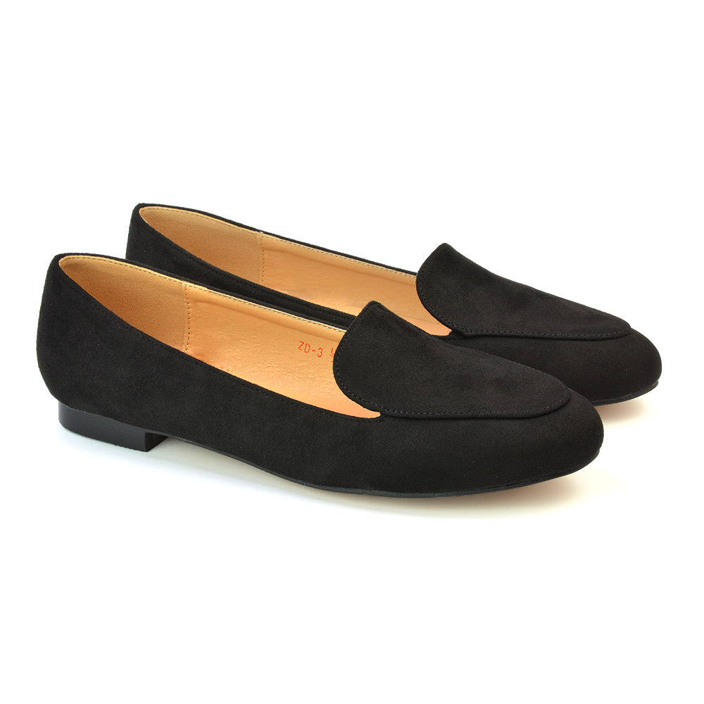 Quincy Slip On Low Heel Back to School Shoes Pumps Loafers in Navy