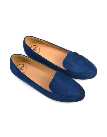 Quincy Slip On Low Heel Back to School Shoes Pumps Loafers in Navy