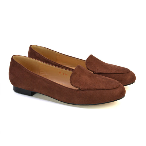 Quincy Slip On Low Heel Back to School Shoes Pumps Loafers in Tan