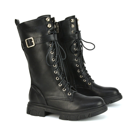 Black Synthetic Leather UK 3 | EU 36 | US 5 | XY London